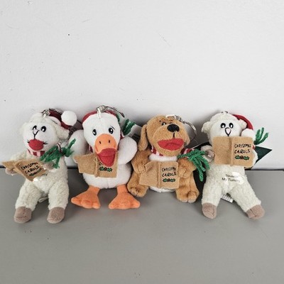 Kurt Adler Vintage Christmas Ornament Lot Carolin Critters Set 4 With NO SOUND