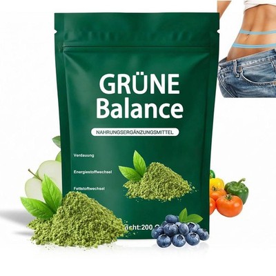 Grünes Entgiftungspulver Superfood mit Matcha Gerstengras Spirulina 200g Energie