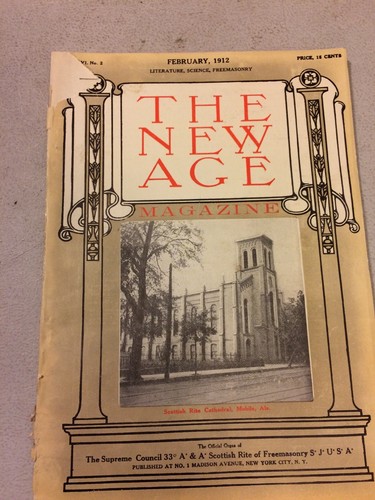 ANTIKE FREIMAURER ZEITSCHRIFT THE NEW AGE MOBILE, ALA. 1912 - Bild 1 von 12