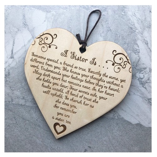 A Sister Is Superbe Cadeau Pour Une Sœur Plaque En Bois Cadeau D Anniversaire De Noel Ebay