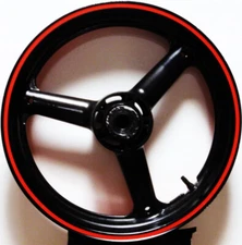 CUSTOM RED MOTORCYCLE CAR TRUCK RIM STRIPES WHEEL DECAL STICKERS TAPE TRIM  KIT