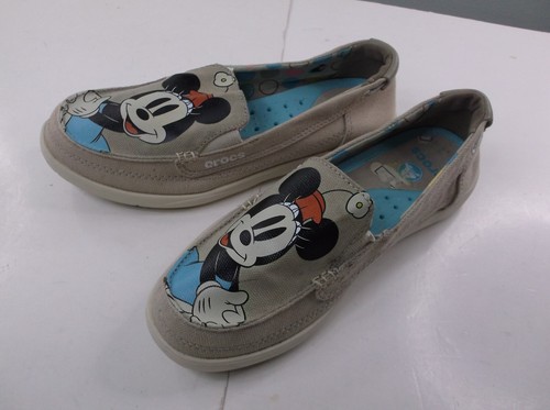 Scarpe slip on Crocs donna taglia 6 Minnie Mouse Disney tela marrone usate in ottime condizioni - Foto 5 di 6