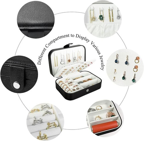 Jewelry Organizer Double Layer Portable Mini Travel Case Display Storage Holder - Picture 2 of 7