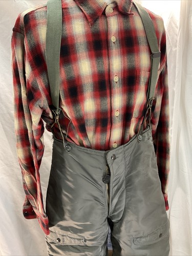 Air Force Snow Pant Bibs Suspenders Trousers - Crew Heavy Wool Cotton: Men’s 32 - Picture 3 of 11