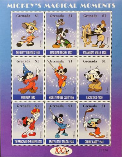 GRENADA MICKEY'S MAGICAL MOMENTS DISNEY STAMPS SHEET 2002 MNH FANTASIA CARTOON - Picture 1 of 1