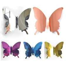 12pcs 3D Butterfly Wall Stickers PET Wall Decors Wall Art Home Decorations DIY 