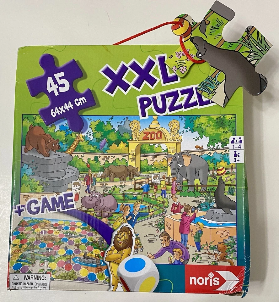 Rompecabezas Noris XXL Niños + Juego 45 Zoo Edad 3+ Nuevo Pero La caja está dañada. Foto 2 de 4