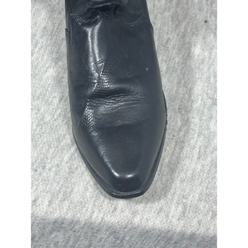 Oak Tree Farms Cowboy Boots 7.5 Cowgirl Leather Southwestern Black - Picture 4 of 8