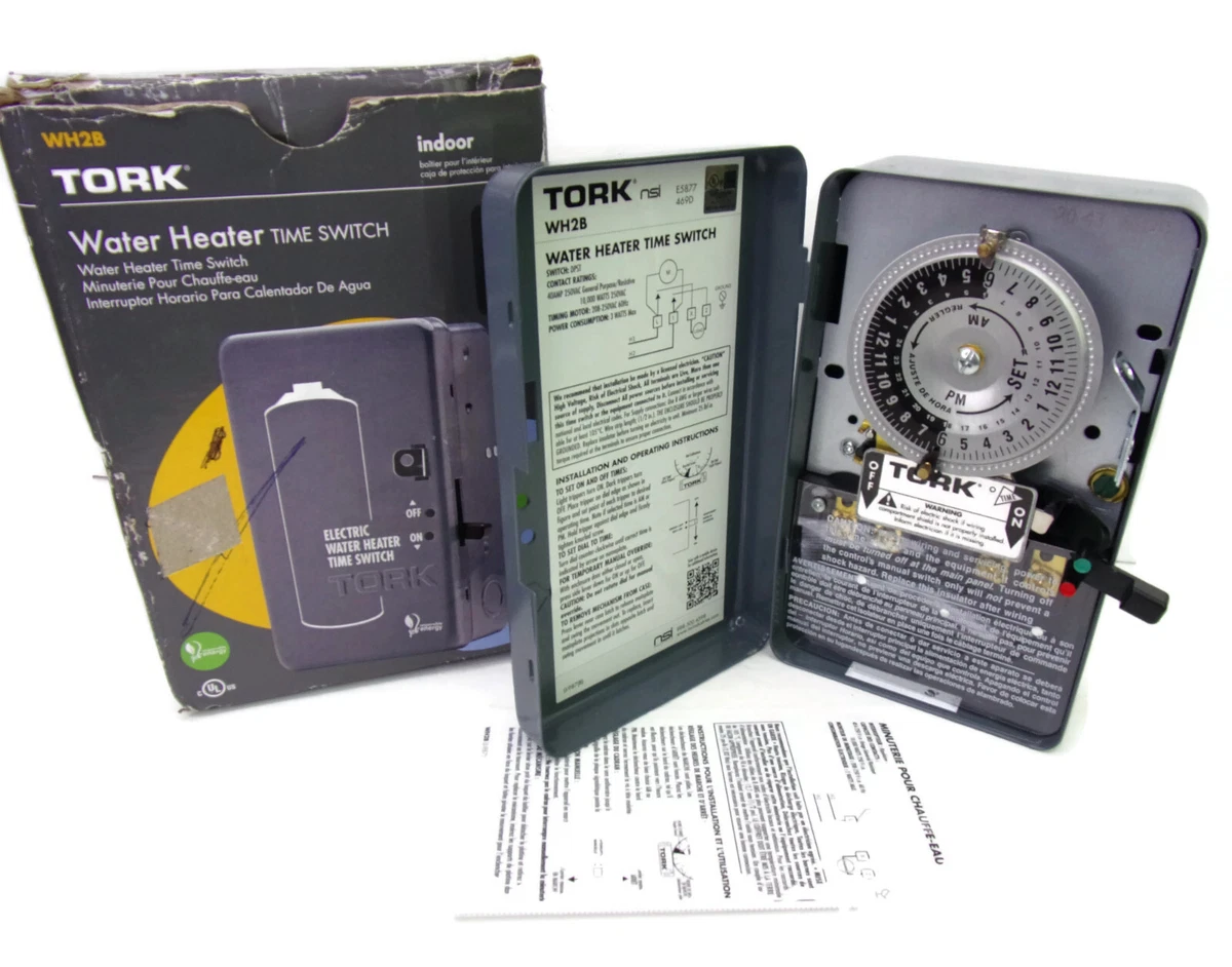 Tork NSI WH2B Mechanical Water Heater Time Switch, 24-Hour, 208/250V, 40A,  DPST | eBay
