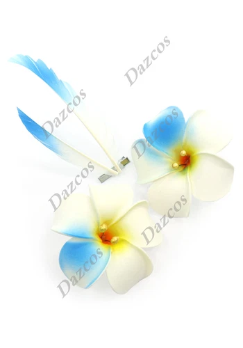 DAZCOS Lumine Cosplay Hair Clip 2 Flower and Feather for Game Halloween Costume