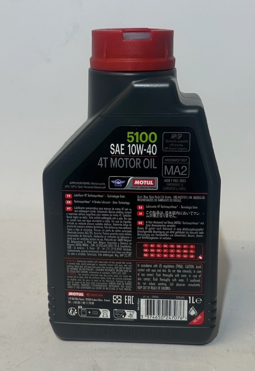 Kawasaki Ninja ZX10R 1000 CC 2004 / 2006 MOTUL 5100 10W40 Oil