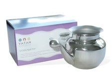 Neti Pot (Stainless Steel, 400ml): for nasal irrigation, sinus congestion relief