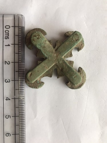 Genuine Ancient Roman soldier belt separator cross star decoration artifact - Picture 3 of 12