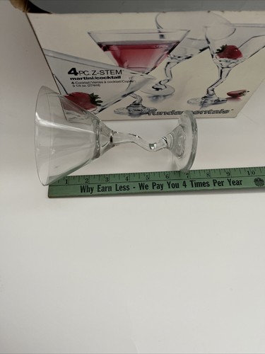 SET OF 4 " Z" STEM - LIBBEY -Fundamentals MARTINI COCKTAIL GLASSES IN BOX - Bild 4 von 11