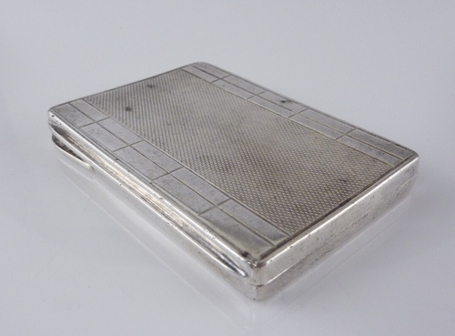 Estuche pequeño antiguo 56,5 g tarjetas de visita con monograma KE 925 plata Art Deco - Imagen 7 de 13