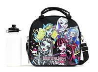 Monster High Lunch Box Carry Bag With Shoulder Strap And Water Bottle (black), N on sale Monster High Lunch Box Carry Bag With Shoulder Strap And Water Bottle (black), N on sale