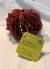 Lot Of 2 EcoTools Delicate EcoPouf Loofah Poof, Recycled Netting, Maroon