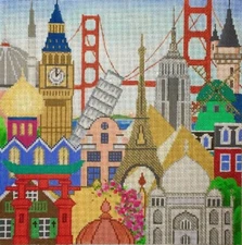 Needlepoint Handpainted Amanda Lawford World Peace