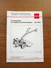 Agria 3500 Ersatzteilliste  Einachser Einachsschlepper ETL Teileliste 