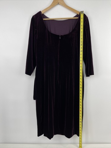 Alex Evenings Women's Short Velvet Cocktail Dress Beading Detail Sz 14W Wine - Picture 4 of 12