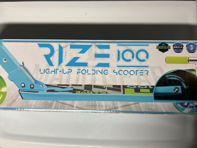 *New* Madd Gear Light-Up Rize 100Mm Folding Scooter-Blue/Green-Great For Age 3+