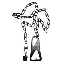 CHICO  S women  s silver matte metal belt oval links FITS MOST Italy