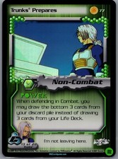 1x DBZ CCG TRUNKS PREPARES 77 HOLO FOIL CELL SAGA DRAGON BALL Z LIMITED