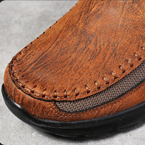 MENS LEATHER SLIP ON WALKING SHOES DRIVING MOCCASIN COMFORT CASUAL TRAINERS SIZE - Picture 5 of 78