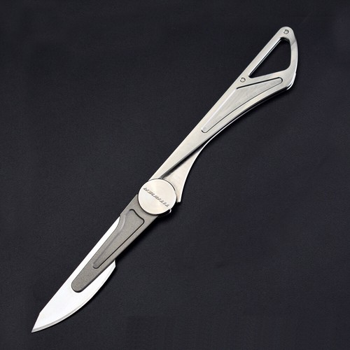 Titanium Knife Scalpel Blade Mini Pocket EDC Tools Survival Folding Keychain - Picture 13 of 16