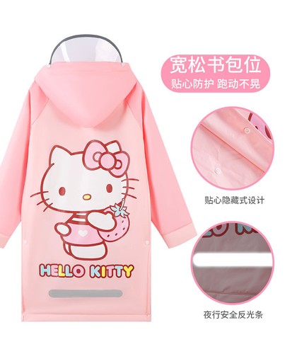 KT Kitty Kuromi Anime Regenmantel Schutz süß wasserdicht Regenbekleidung Cosplay - Bild 11 von 17