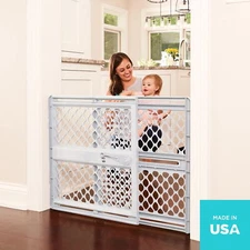 Baby Gate 26 to 42 inch Wide Walk Thru Pet Dog Baby Gate for Stairs Doorways