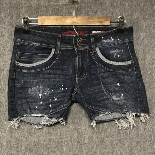 Bongo Shorts Womens 5 Blue Denim Cut Off Low Rise Stretch Distressed Jean