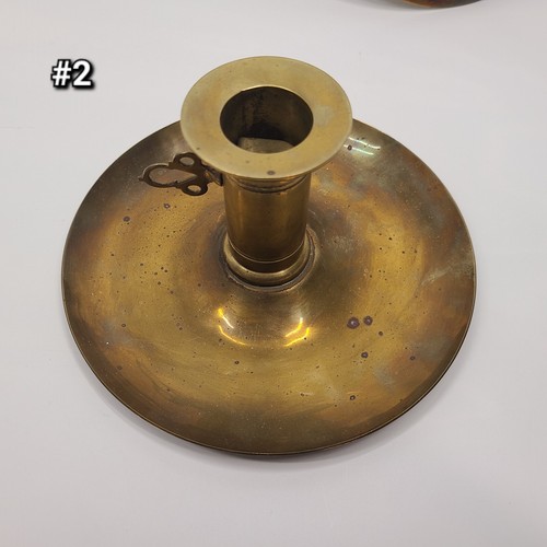 Antique Brass Candle Camber Holders Sweden Horndal Pushup MCM Gold Tone Sweden - Picture 9 of 14