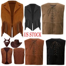 Kids Medieval Costume Vest Halloween Fancy Dress Lace Up Steampunk Waistcoat