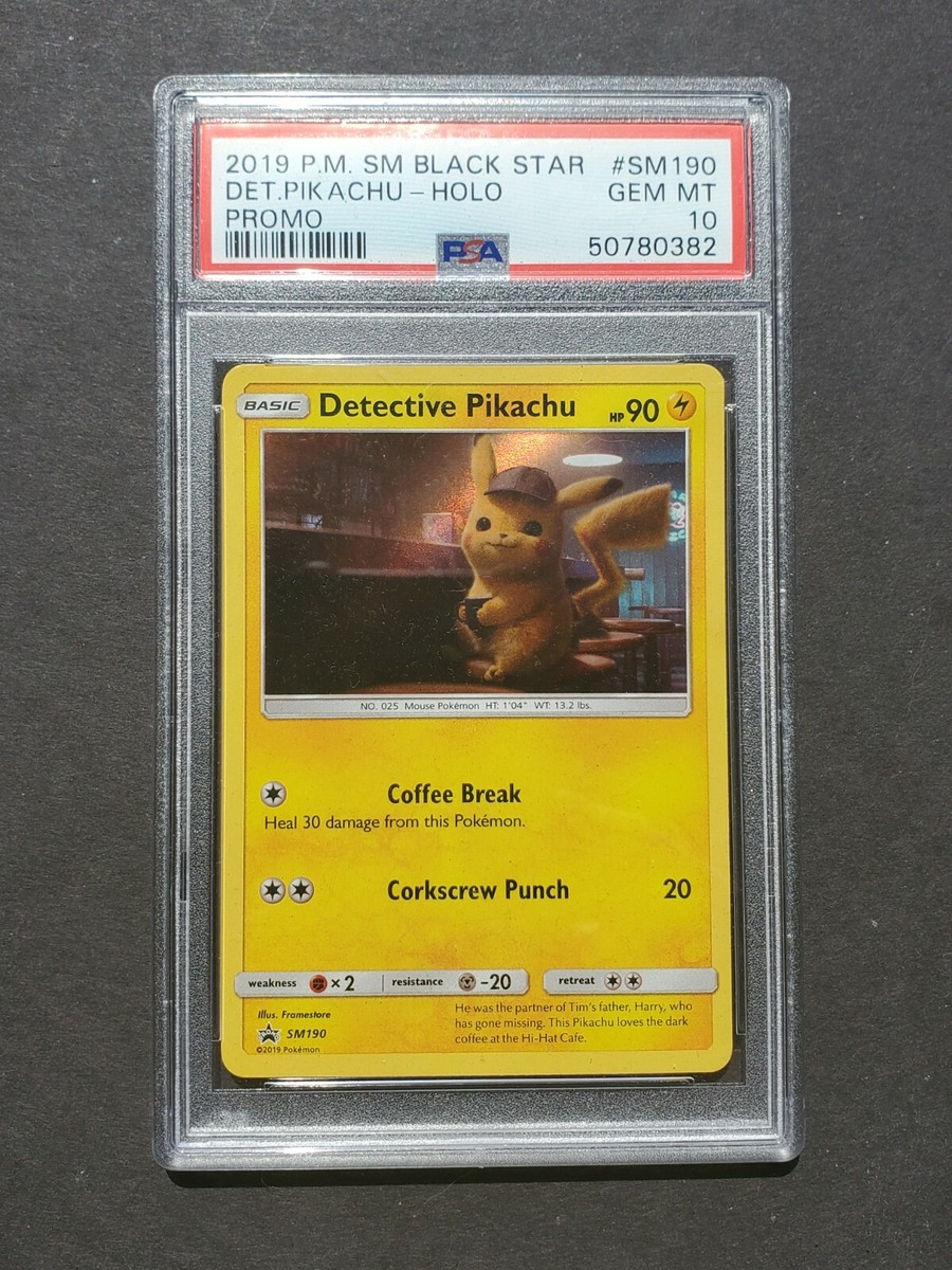 Pokemon PSA 10 PIKACHU SM190 - DETECTIVE PIKACHU - 2019 HOLO Pokemon PSA 10 PIKACHU SM190 - DETECTIVE PIKACHU - 2019 HOLO