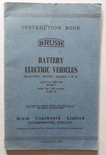 Brush Electric Vehicles Instruction Book c.1948 - Marks I & II 10/14 CWT