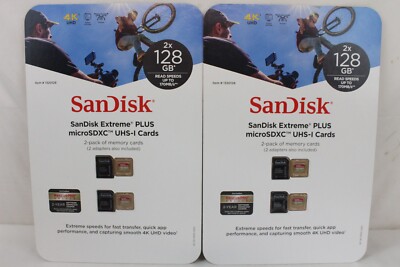 SanDisk Extreme PLUS SDXC UHS-I 128GB 2点 SanDisk Extreme PLUS 128GB SDXC UHS I Memory Card SDSDXWA