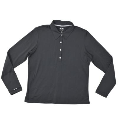 Adidas Golf Adipure Women's Gray Polo Activewear Top Long Sleeve L  Polyester