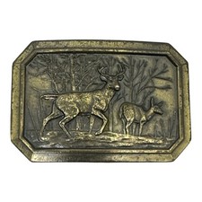 Solid Brass DEERs Belt Buckle Great American Buckle Co-Chicago- 1976- Num-520