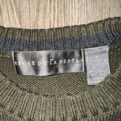 Oscar De La Renta Mens Sweater Long Sleeve Pullover Olive Green Size Small - Picture 3 of 6