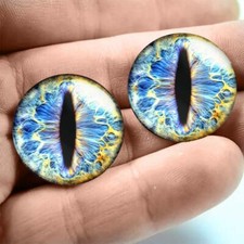 Blue Cat Eyes Realistic Animal Glass Taxidermy Eyeballs 20mm