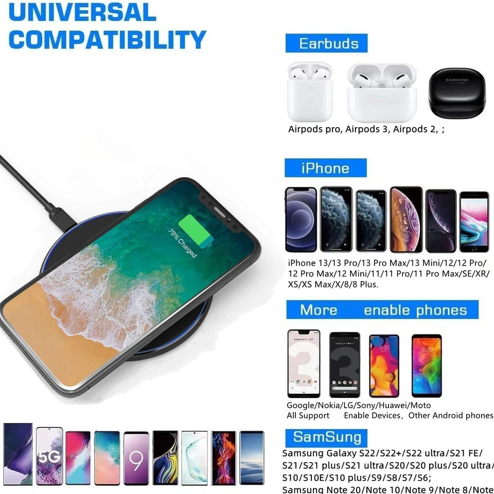 30W Wireless Charger - USB-C Fast Charging Pad - Quick Charge QC 3.0 - Charging - Image 2 of 4