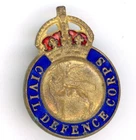 Vintage Civil Defence Corps enamel badge Volunteer home front WW2 c1940 #70