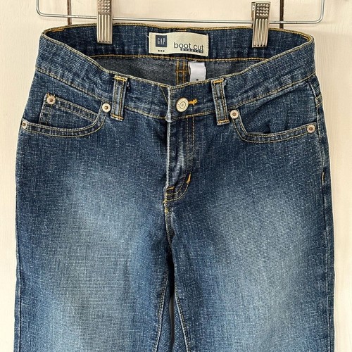 VTG Y2K GAP Boot Cut Stretch Flared Jeans Girls 8 Adjustable Waist Retro 70s - Picture 4 of 6