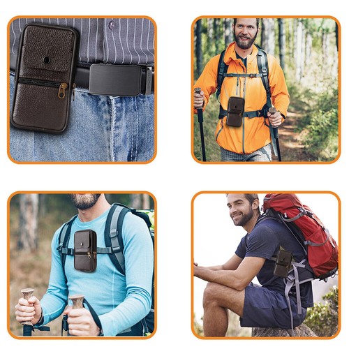 Funda tipo billetera con cinturón de cintura para teléfono Funda con clip Bolso de cuero PU - Imagen 9 de 12