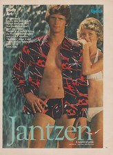 1976 Jantzen Body Art Swimwear - Bikini Swimsuit Model Couple - Print Ad Photo