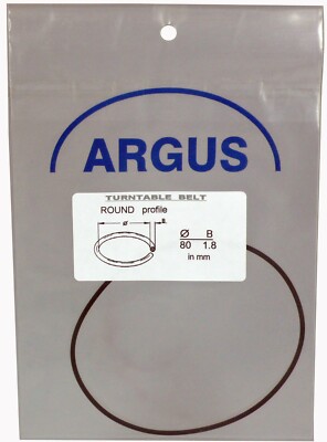 Turntable Round Belt : Diameter 80 mm Thickness 1.8 mm   