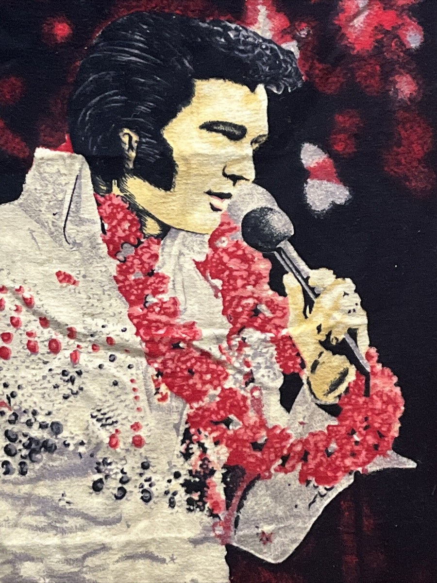 エルビスプレスリー　タペストリー　131x93 Vintage Elvis Presley in Hawaii Brushed Fabric Wall Hanging