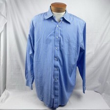 Brooks Brothers 346 Button Shirt Mens 16.5 4/5 Blue Stripe Long Sleeve Cotton