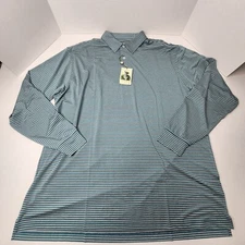 Donald Ross Sportswear Polo Golf Shirt Mens XL Long Sleeve Performance NWT Strip